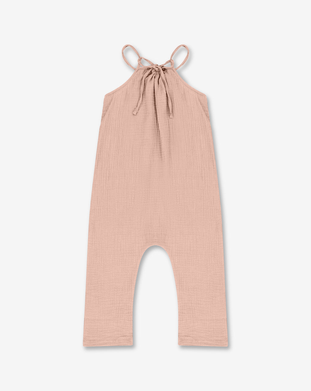 Girls Spaghetti Tie Strap Overall - Muslin