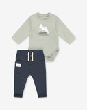Flannel Bodysuit & Pants Set D1