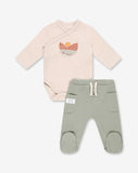 Flannel Bodysuit & Pants Set D1