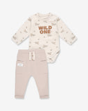 Flannel Bodysuit & Pants Set D1