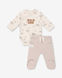 Flannel Bodysuit & Pants Set D1