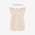 Flared Sleeves Overall & Headband H21  -  0-3m