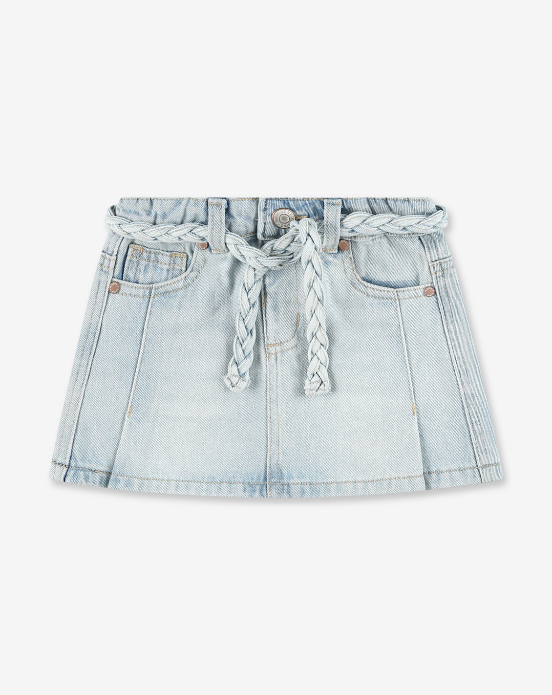 Jeans Skirt with Braided Belt J15