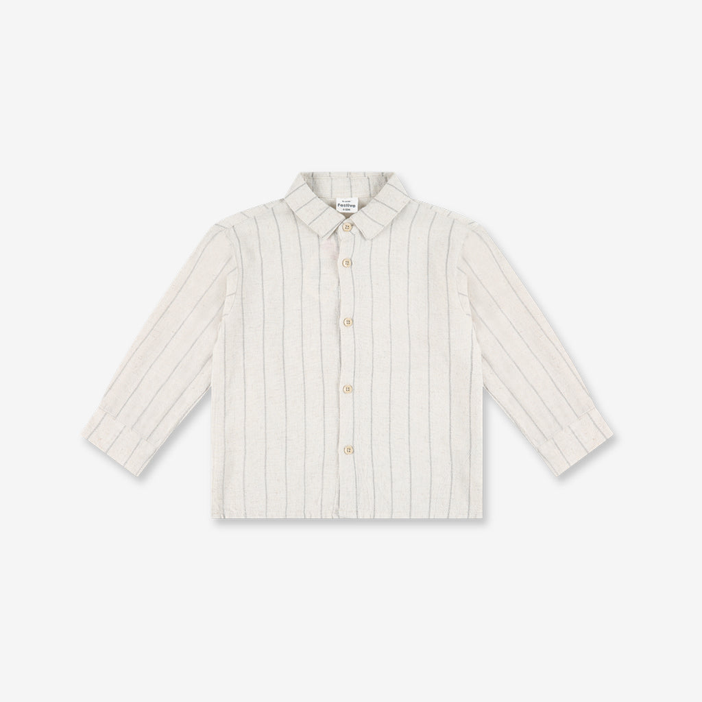 Boys Linen Buttoned Shirt With Long Sleeves WB8