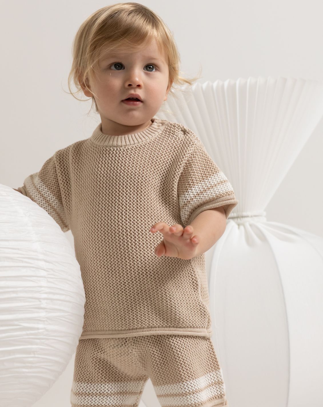 Oversize Crochet T-Shirt with Stripes CR