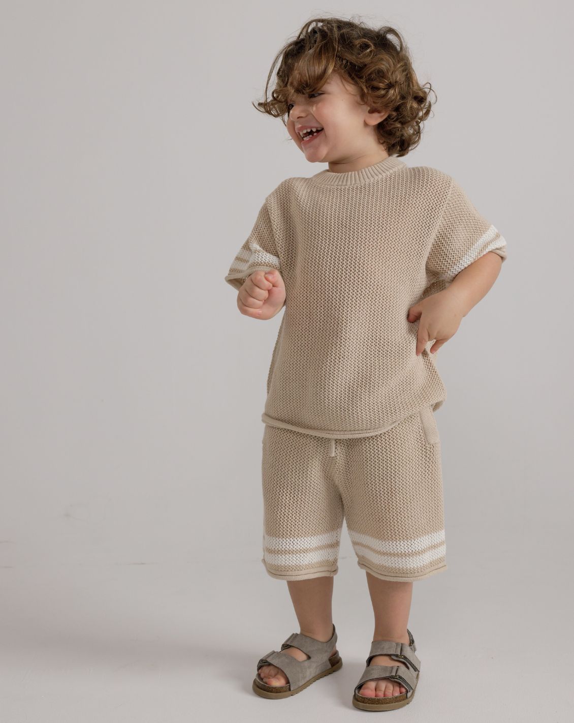 Oversize Crochet T-Shirt with Stripes CR