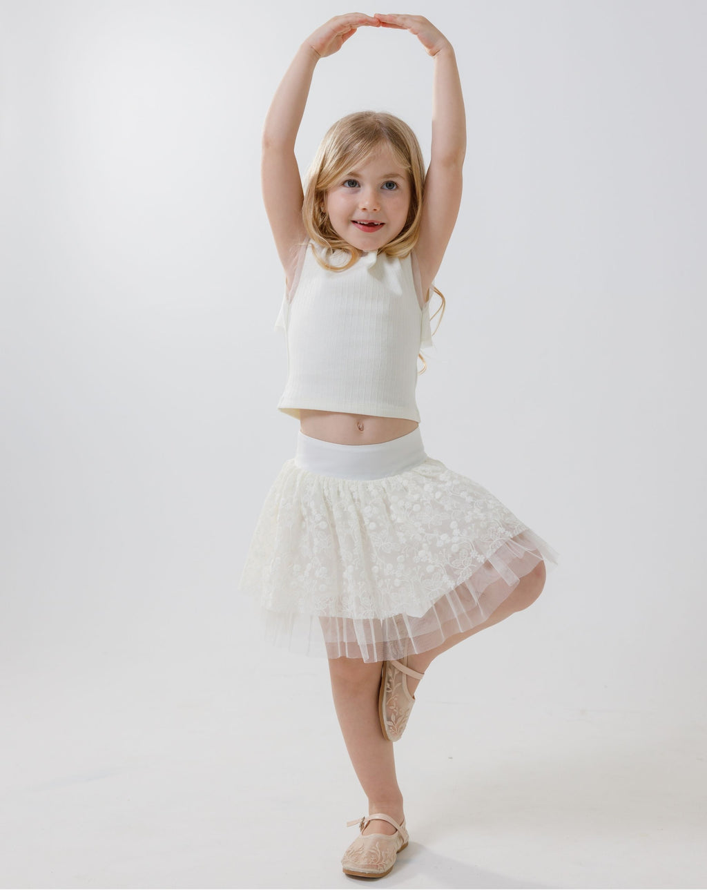 Embroidered Mesh Skirt H