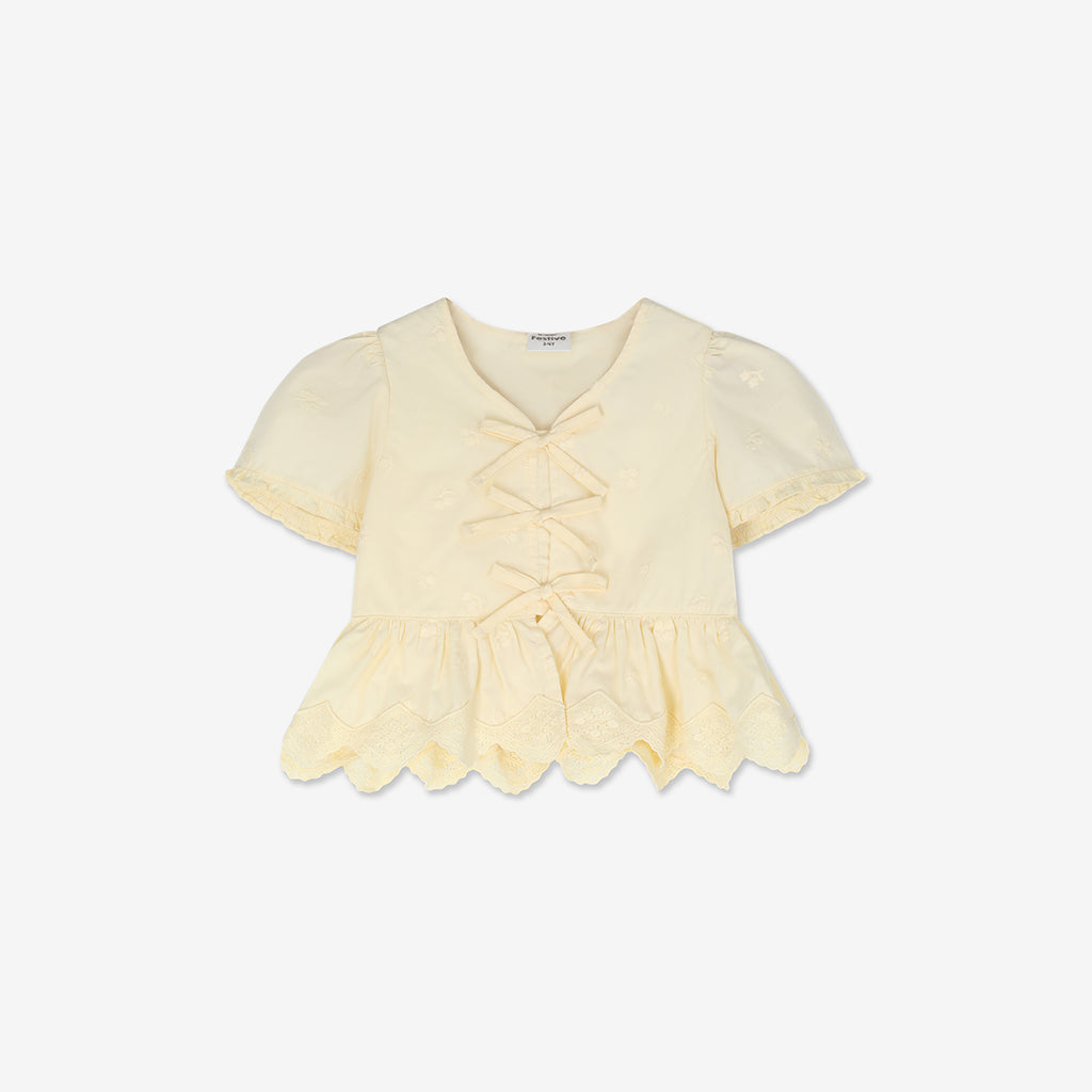 Peplum & Bows Woven Shirt H