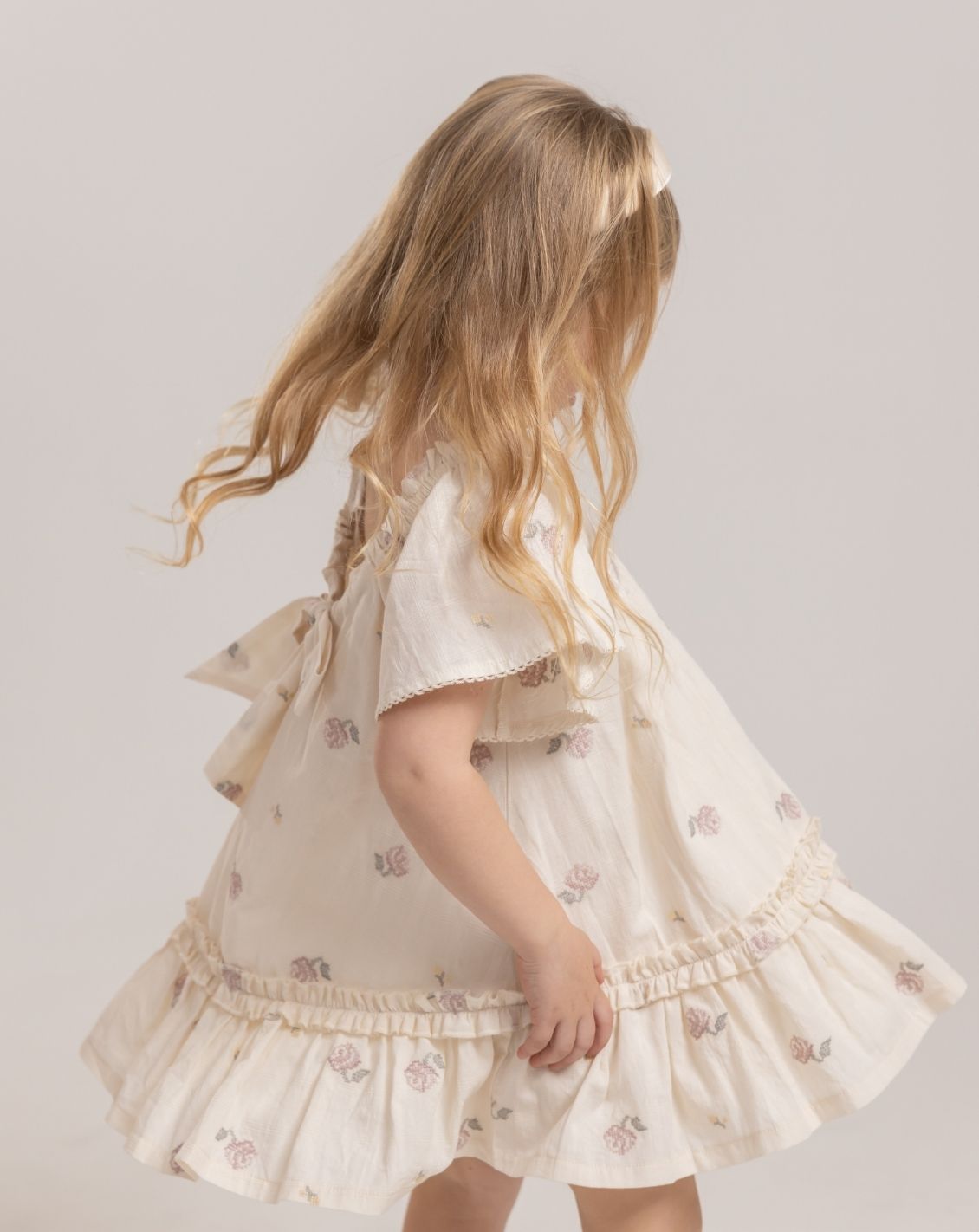 Embroidered Short seeve Mini Dress H