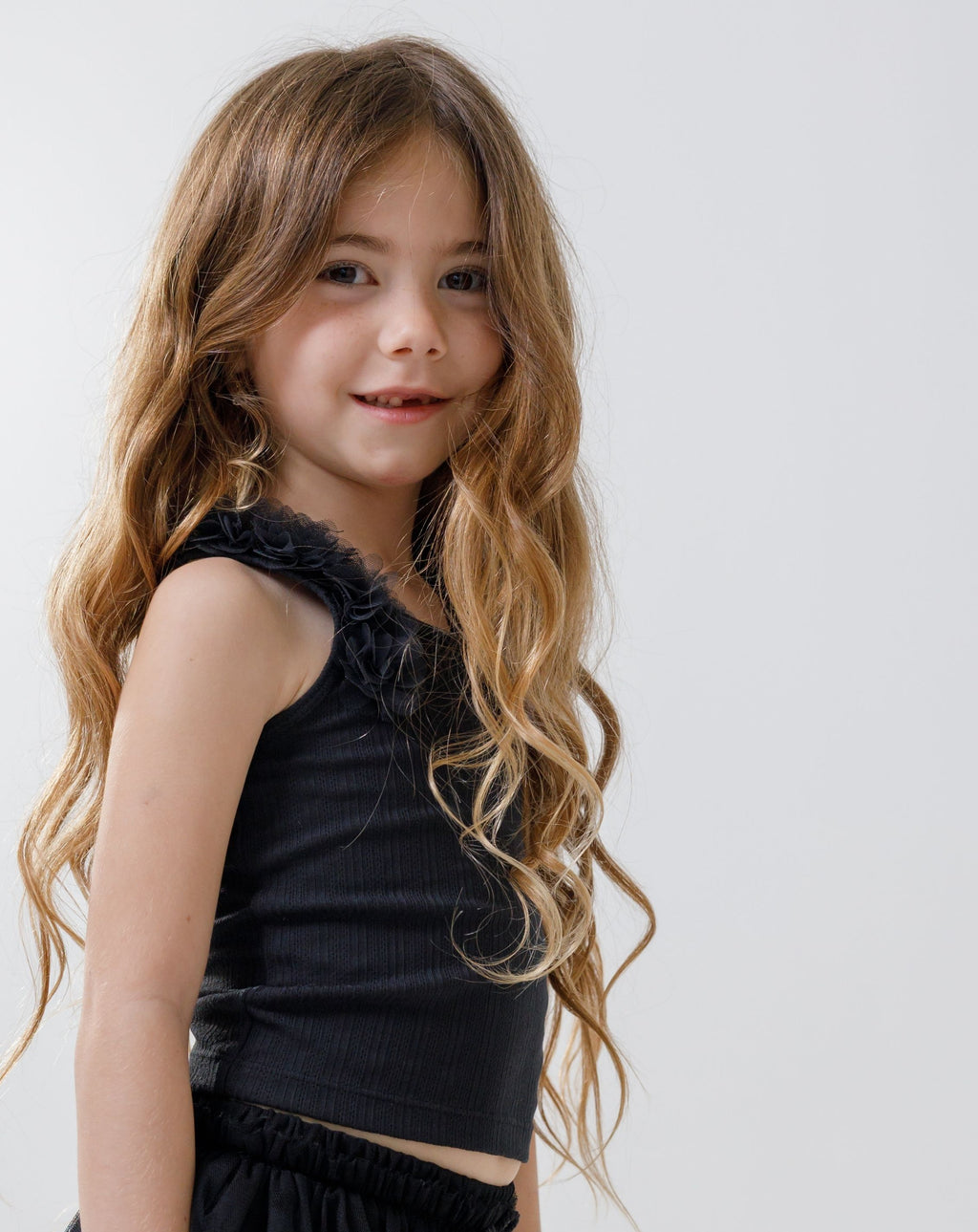 Tank Top With 3D Tulle Flowers H