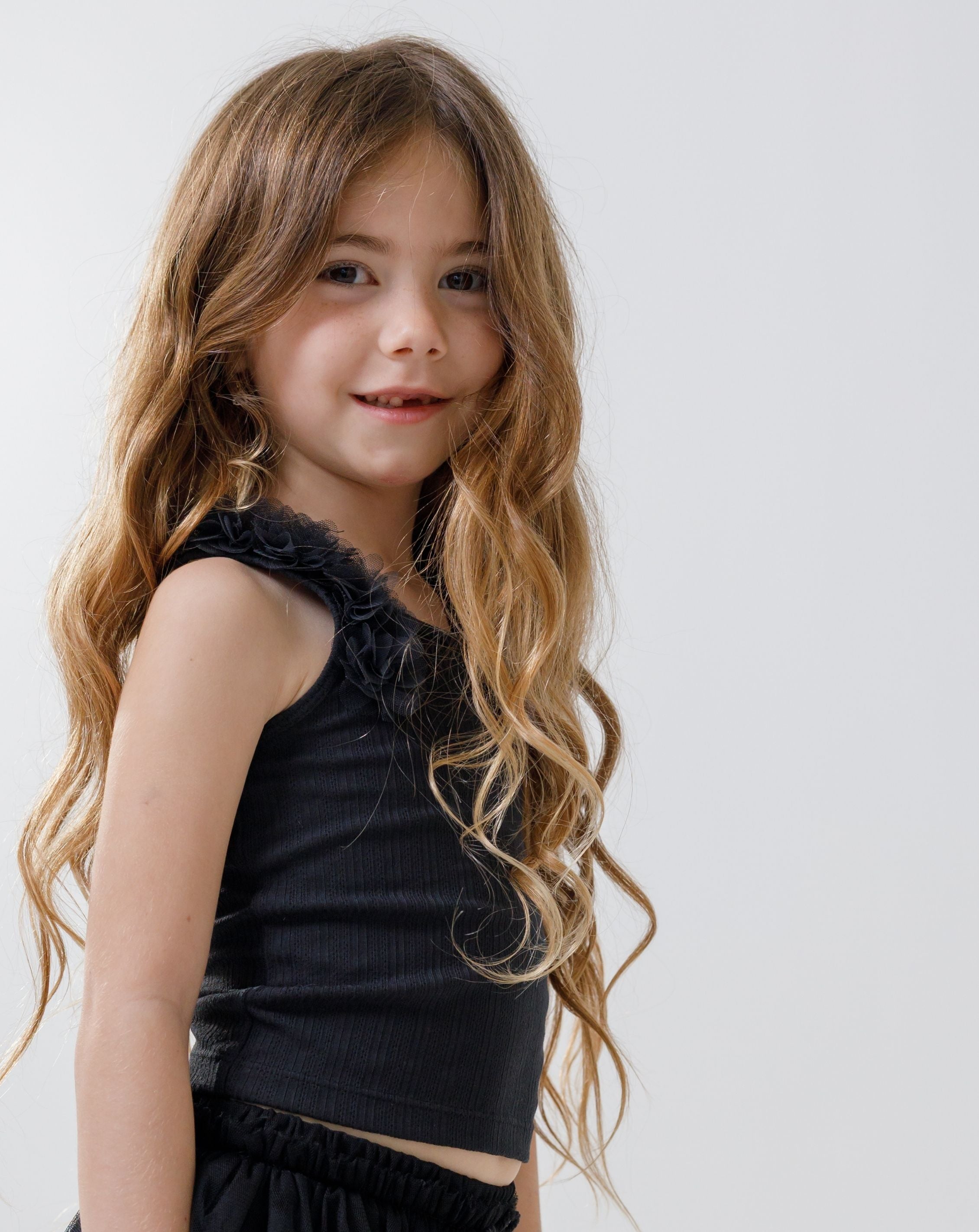 Tank Top With 3D Tulle Flowers H