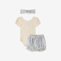 Puff Sleeves Bodysuit & Bloomers + Headband H