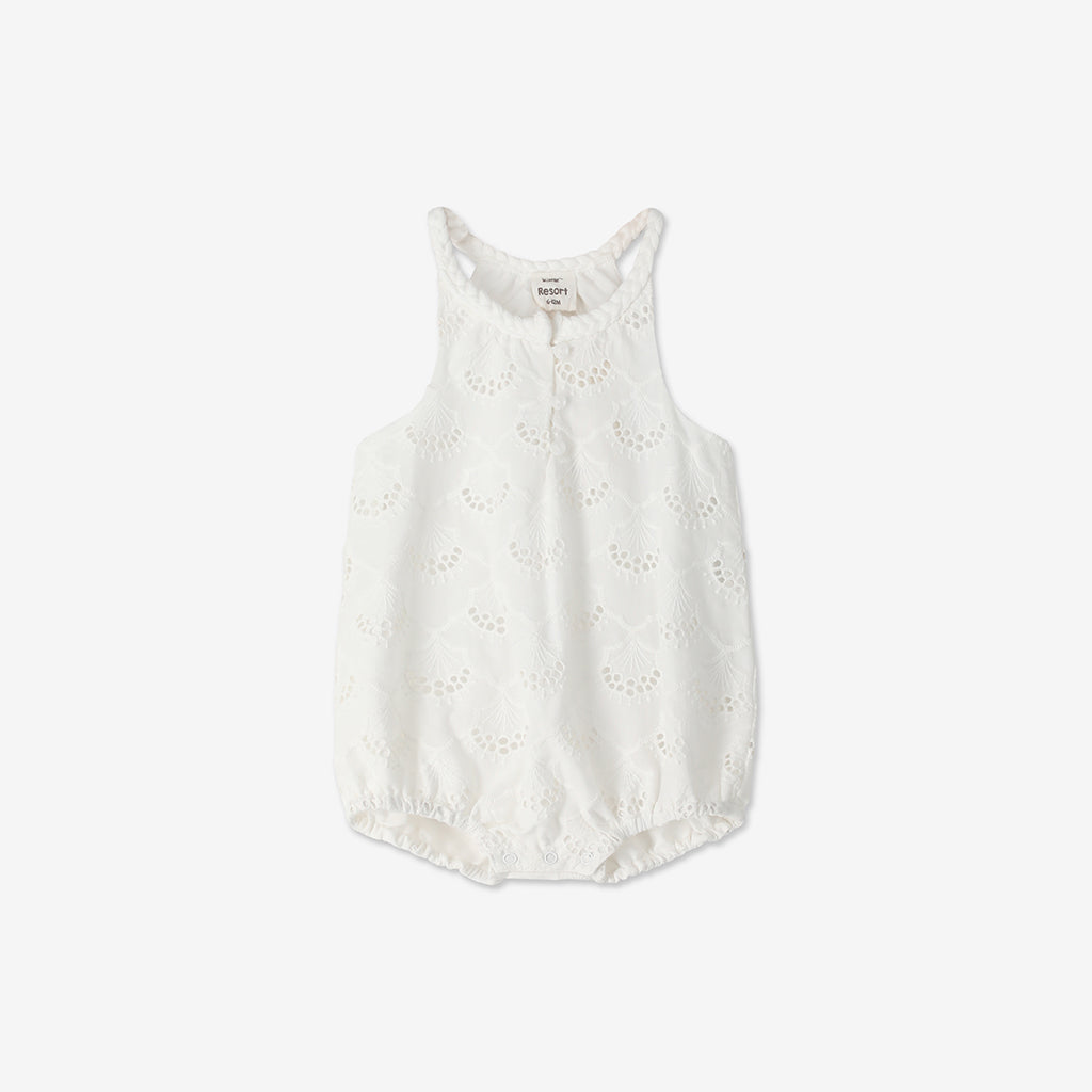 Embroidered Bloomers Overall With Braid Straps H