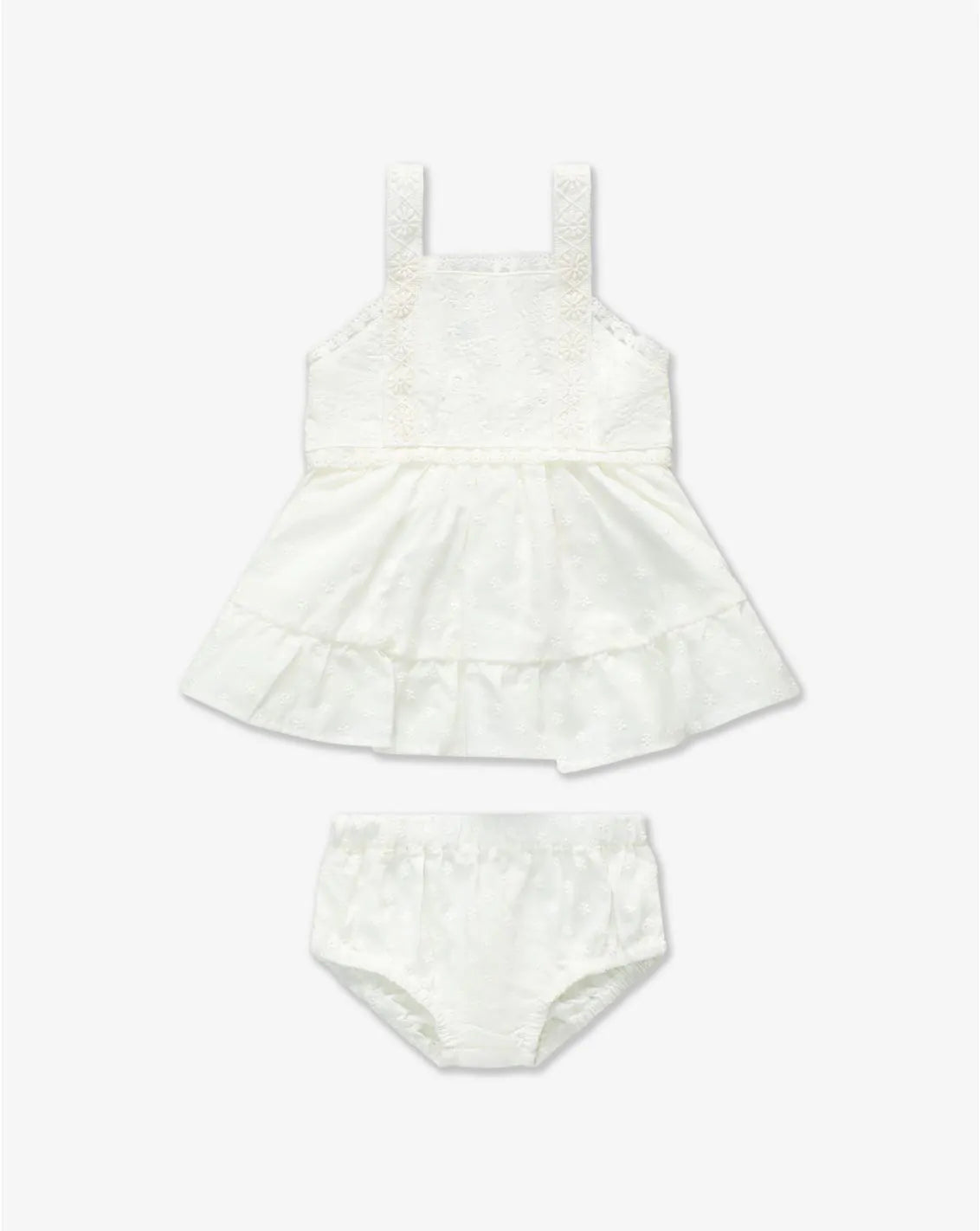 Embroidered Strappy Dress & Bloomers Set