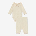 Pointelle Bodysuit with Collar & Pants Set RIB - RIB1a