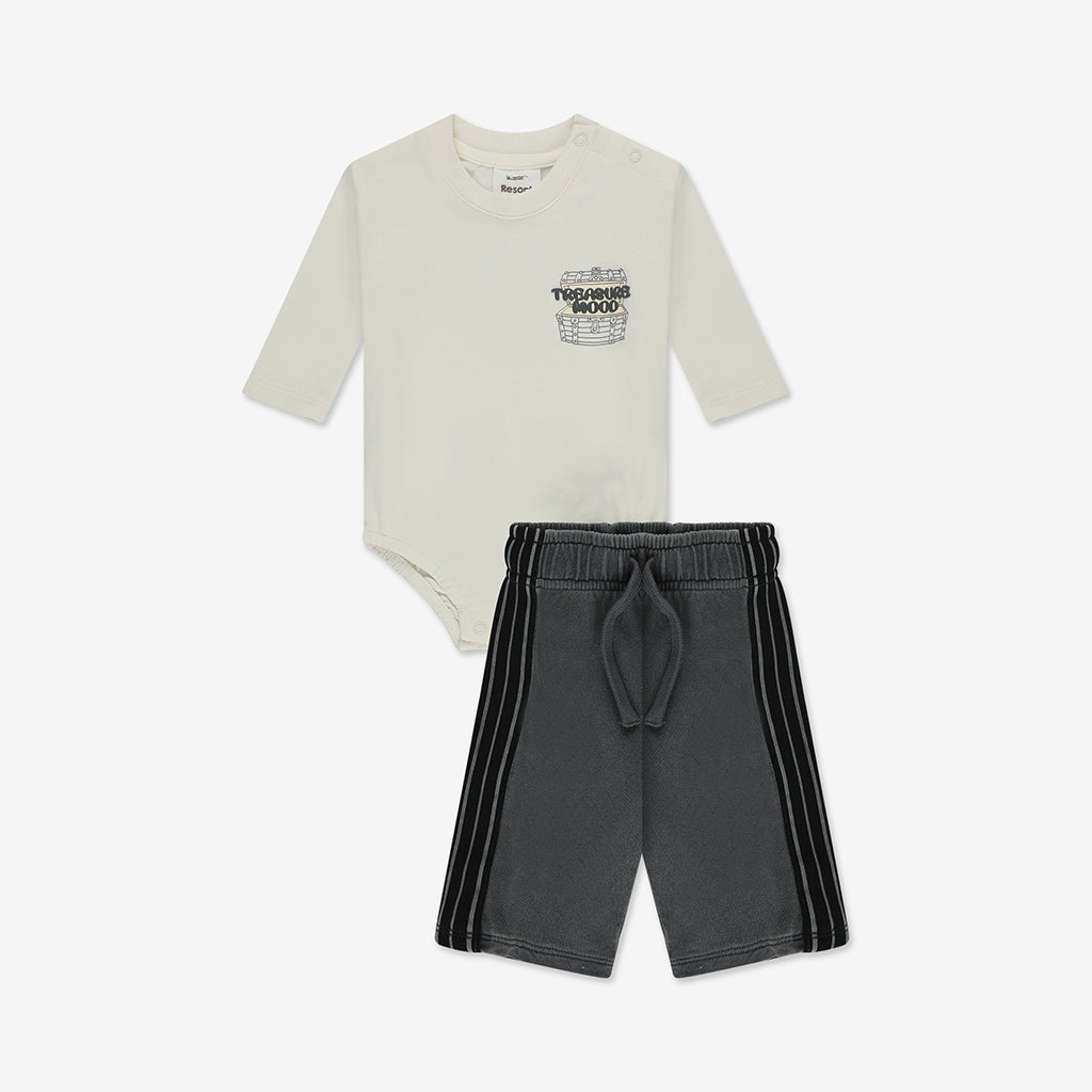 Bodysuit+ Washed Woven Short Pants Set NT - NT1a