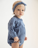 Woven Overall Romper & Headband set A5
