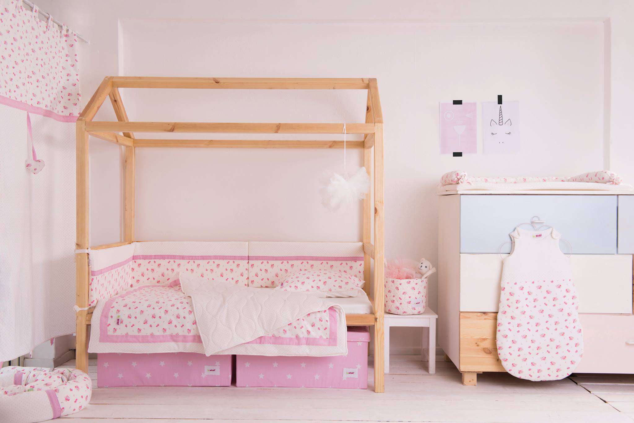 Baby Bed Bundle - Cream Floral