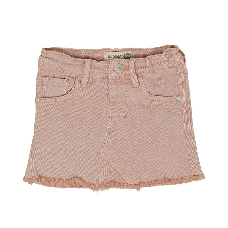 Skirt With Cut J, Jeans - Pink