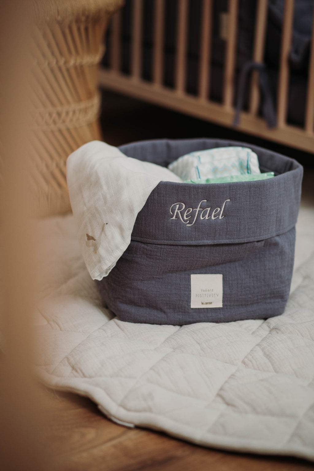 Muslin Storage Basket 20x30cm